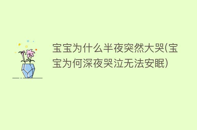 宝宝为什么半夜突然大哭(宝宝为何深夜哭泣无法安眠)