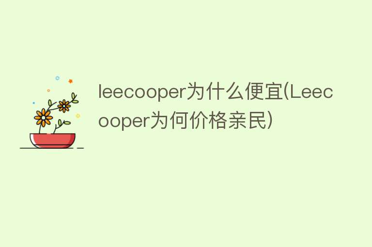 leecooper为什么便宜(Leecooper为何价格亲民)