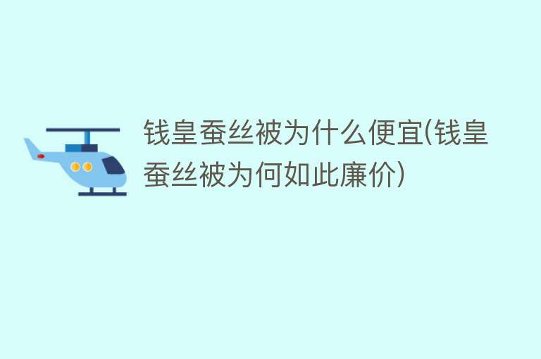 钱皇蚕丝被为什么便宜(钱皇蚕丝被为何如此廉价)