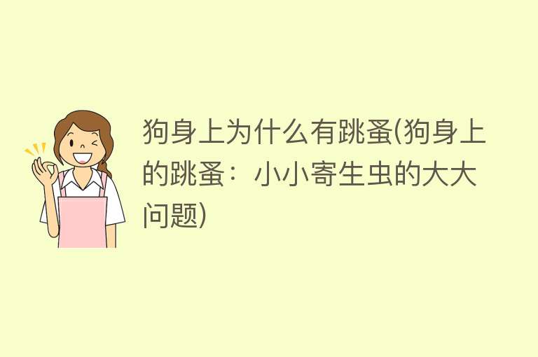 狗身上为什么有跳蚤(狗身上的跳蚤：小小寄生虫的大大问题)