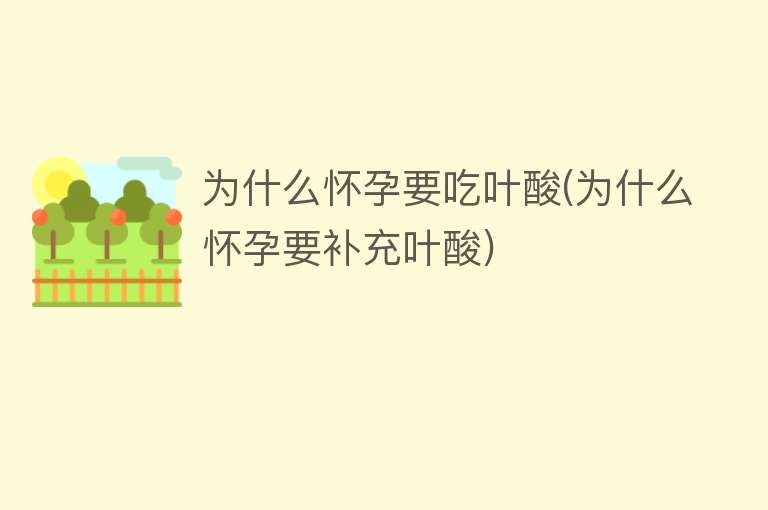 为什么怀孕要吃叶酸(为什么怀孕要补充叶酸)