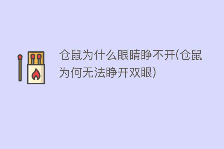 仓鼠为什么眼睛睁不开(仓鼠为何无法睁开双眼)