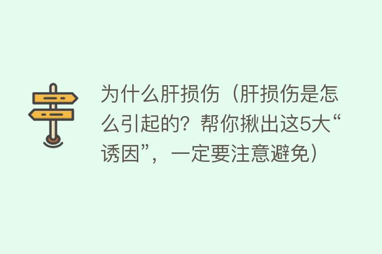 为什么肝损伤（肝损伤是怎么引起的？帮你揪出这5大“诱因”，一定要注意避免）