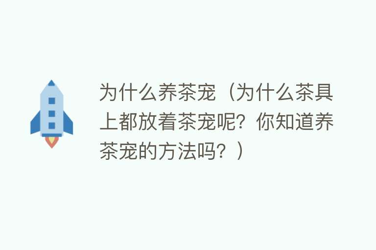 为什么养茶宠（为什么茶具上都放着茶宠呢？你知道养茶宠的方法吗？）