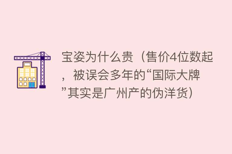 宝姿为什么贵（售价4位数起，被误会多年的“国际大牌”其实是广州产的伪洋货）