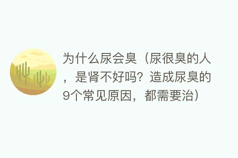 为什么尿会臭（尿很臭的人，是肾不好吗？造成尿臭的9个常见原因，都需要治）