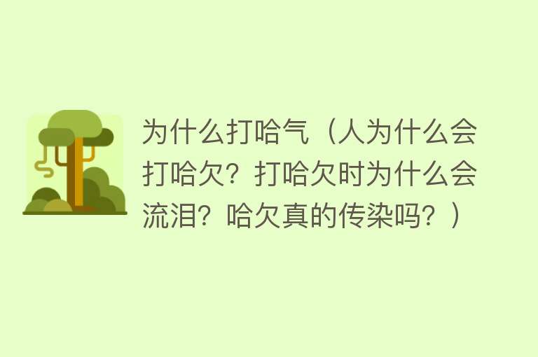 为什么打哈气（人为什么会打哈欠？打哈欠时为什么会流泪？哈欠真的传染吗？）