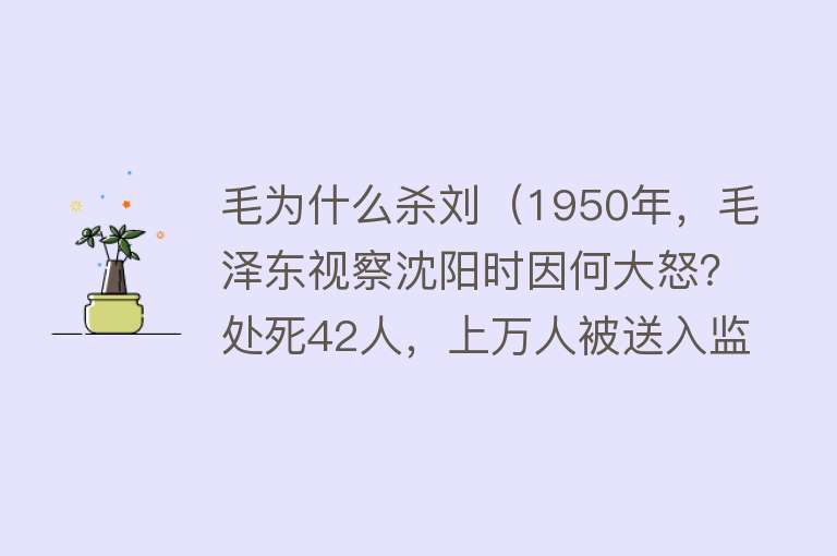 毛为什么杀刘（1950年，毛泽东视察沈阳时因何大怒？处死42人，上万人被送入监狱）