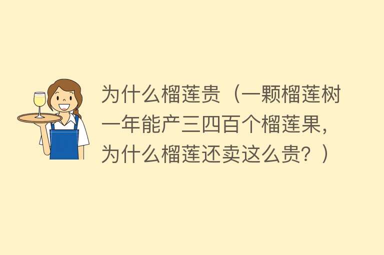 为什么榴莲贵（一颗榴莲树一年能产三四百个榴莲果，为什么榴莲还卖这么贵？）