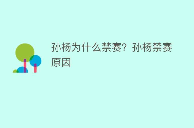 孙杨为什么禁赛？孙杨禁赛原因