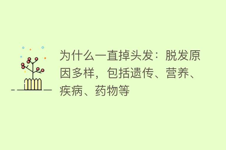 为什么一直掉头发：脱发原因多样，包括遗传、营养、疾病、药物等