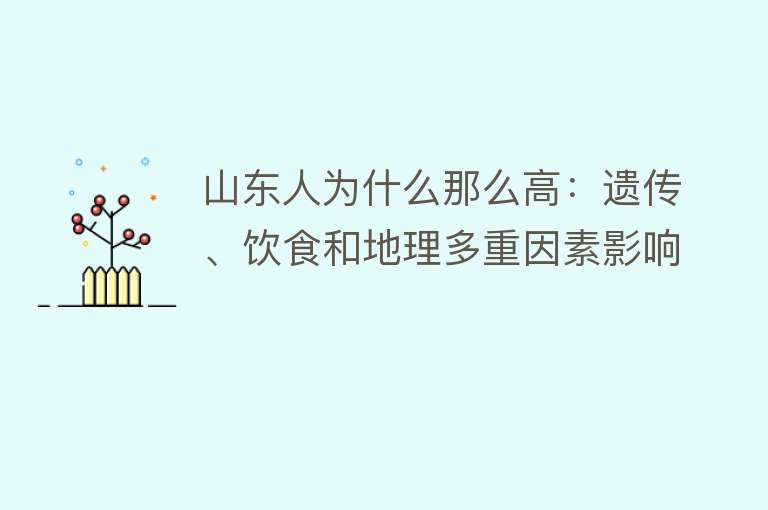 山东人为什么那么高：遗传、饮食和地理多重因素影响