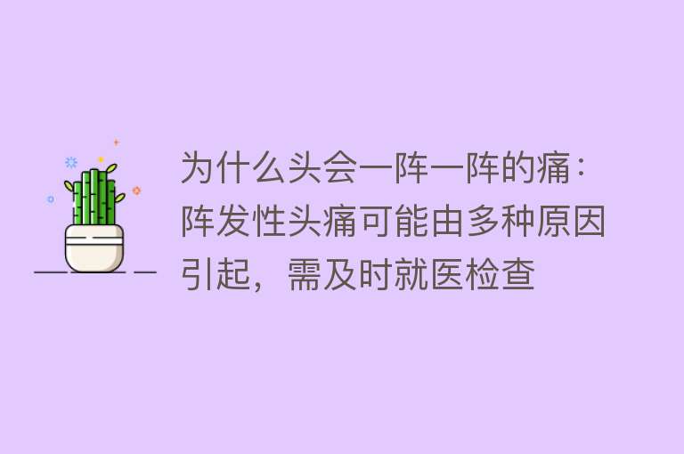 为什么头会一阵一阵的痛：阵发性头痛可能由多种原因引起，需及时就医检查