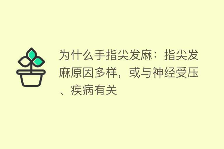 为什么手指尖发麻：指尖发麻原因多样，或与神经受压、疾病有关