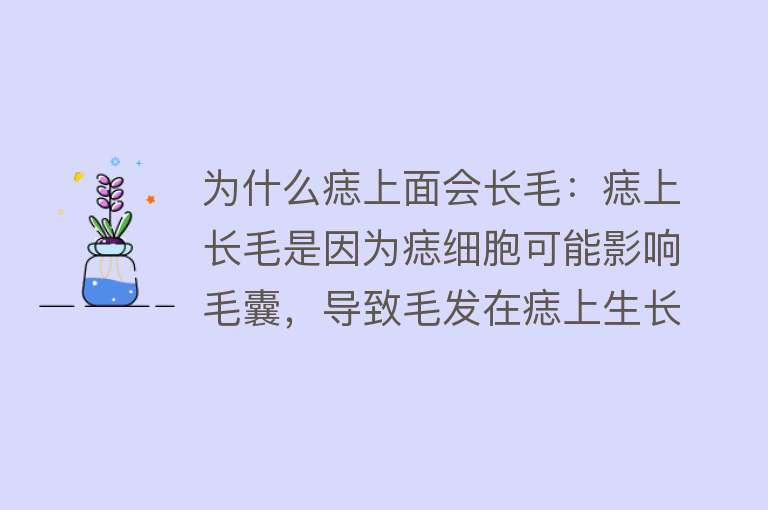 为什么痣上面会长毛：痣上长毛是因为痣细胞可能影响毛囊，导致毛发在痣上生长，是正常现象