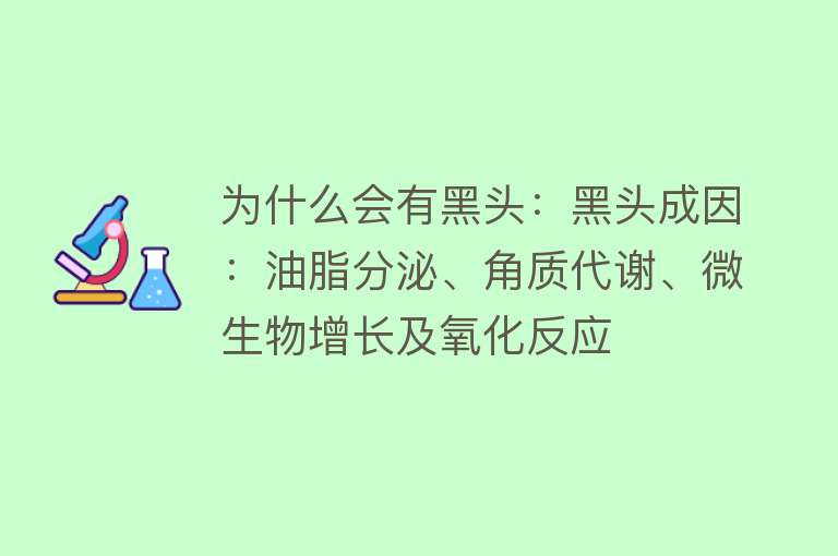 为什么会有黑头：黑头成因：油脂分泌、角质代谢、微生物增长及氧化反应