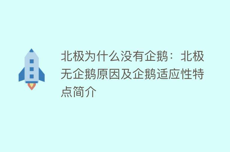 北极为什么没有企鹅：北极无企鹅原因及企鹅适应性特点简介