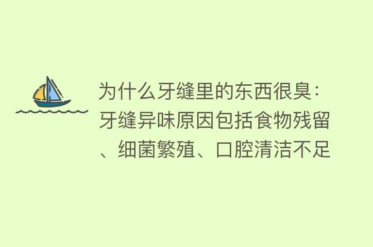 为什么牙缝里的东西很臭：牙缝异味原因包括食物残留、细菌繁殖、口腔清洁不足