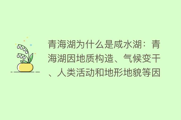 青海湖为什么是咸水湖：青海湖因地质构造、气候变干、人类活动和地形地貌等因素成为咸水湖，演化过程复杂漫长