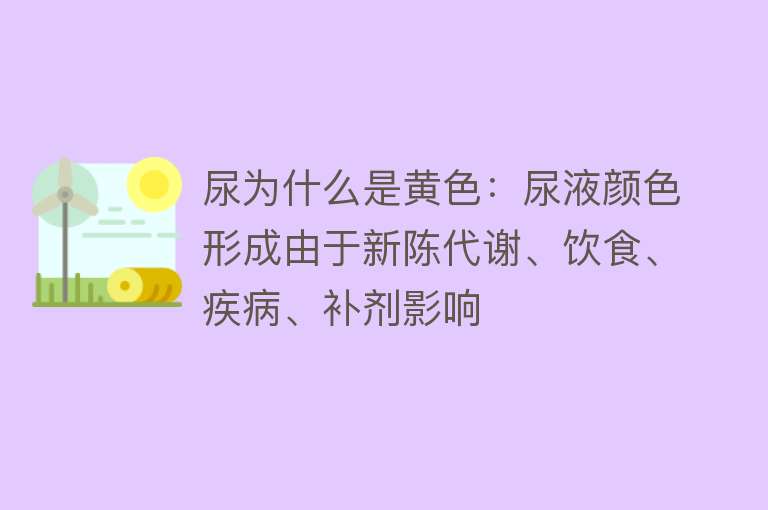 尿为什么是黄色：尿液颜色形成由于新陈代谢、饮食、疾病、补剂影响