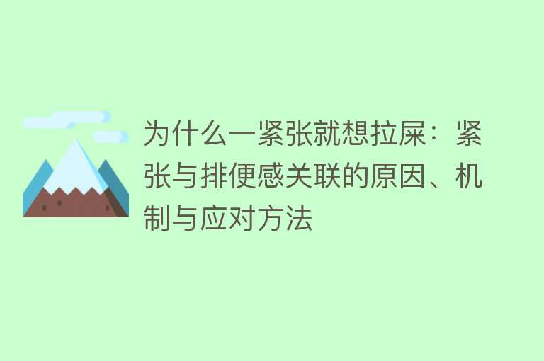 为什么一紧张就想拉屎：紧张与排便感关联的原因、机制与应对方法