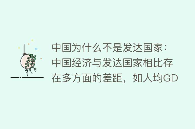 中国为什么不是发达国家：中国经济与发达国家相比存在多方面的差距，如人均GDP、科技水平和社会福利等