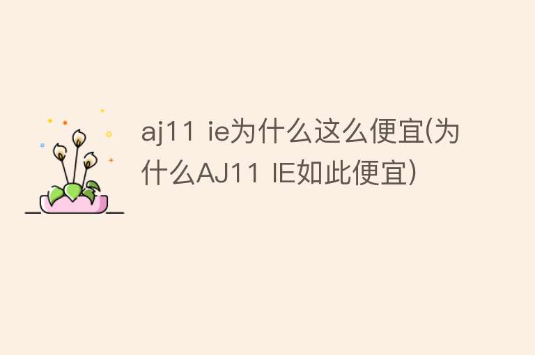 aj11 ie为什么这么便宜(为什么AJ11 IE如此便宜)