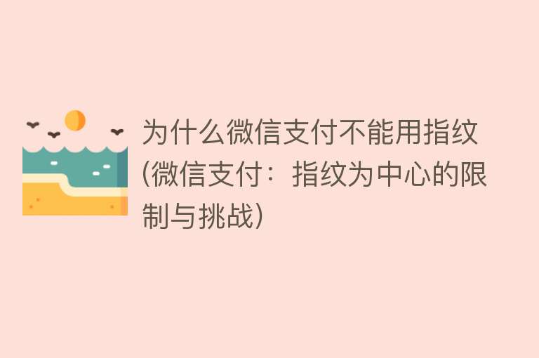 为什么微信支付不能用指纹(微信支付：指纹为中心的限制与挑战)