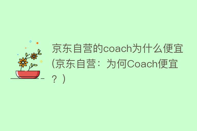 京东自营的coach为什么便宜(京东自营：为何Coach便宜？)