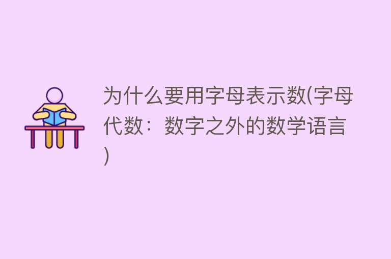 为什么要用字母表示数(字母代数：数字之外的数学语言)