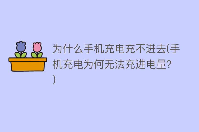 为什么手机充电充不进去(手机充电为何无法充进电量？)