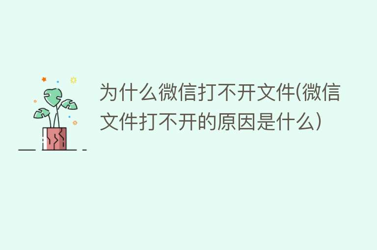 为什么微信打不开文件(微信文件打不开的原因是什么)