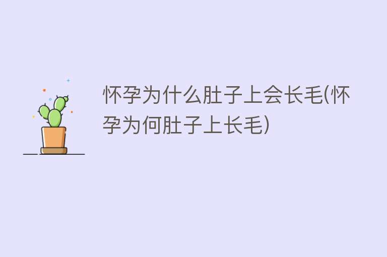 怀孕为什么肚子上会长毛(怀孕为何肚子上长毛)